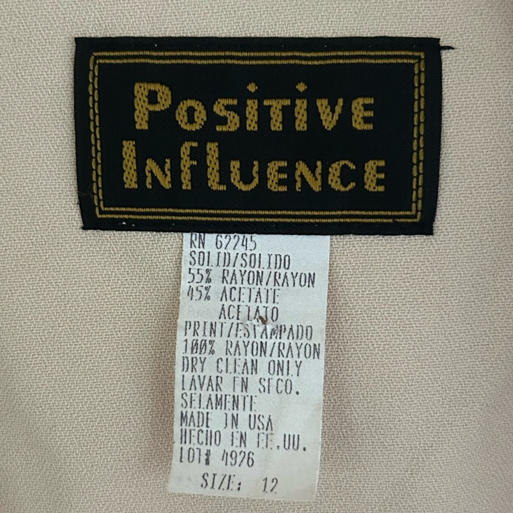 VINTAGE 90S POSITIVE INFLUENCE Floral Block Cream Duster Jacket Artsy | Size 12 - Picture 2 of 13